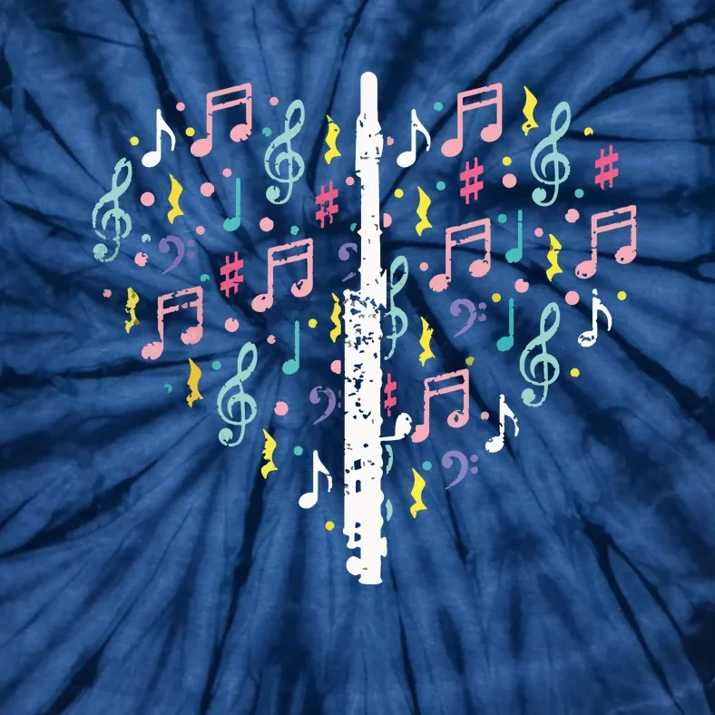 Musical Instruments Music Notes Lover Flute Tie-Dye T-Shirt