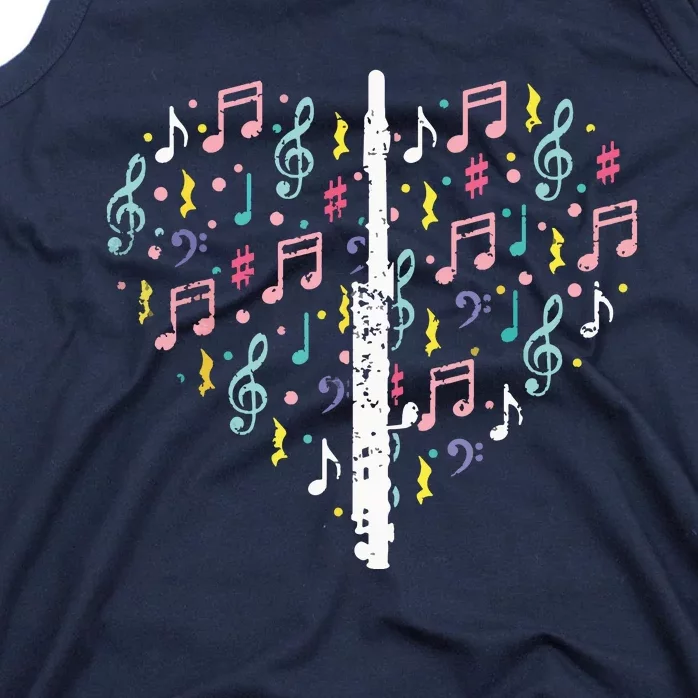 Musical Instruments Music Notes Lover Flute Tank Top