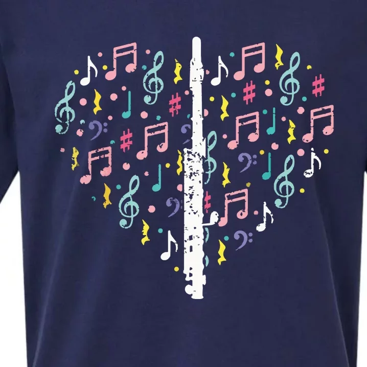 Musical Instruments Music Notes Lover Flute Sueded Cloud Jersey T-Shirt