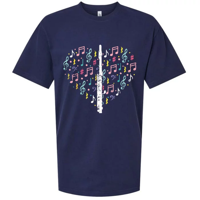 Musical Instruments Music Notes Lover Flute Sueded Cloud Jersey T-Shirt