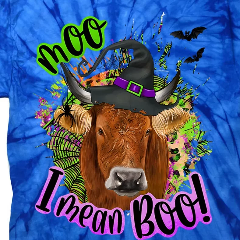 Moo I Mean Boo Witch Funny Cow With Halloween Costume Gift Tie-Dye T-Shirt