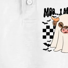 Moo... I Mean Boo Halloween Highland Cow Dry Zone Grid Performance Polo