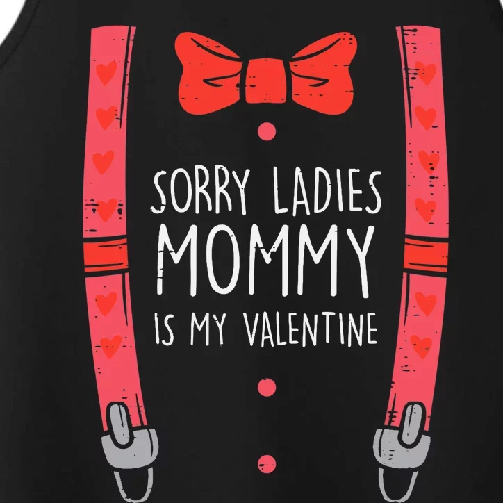 Mommy Is My Valentine Suspenders Bow Tie Boy Performance Tank