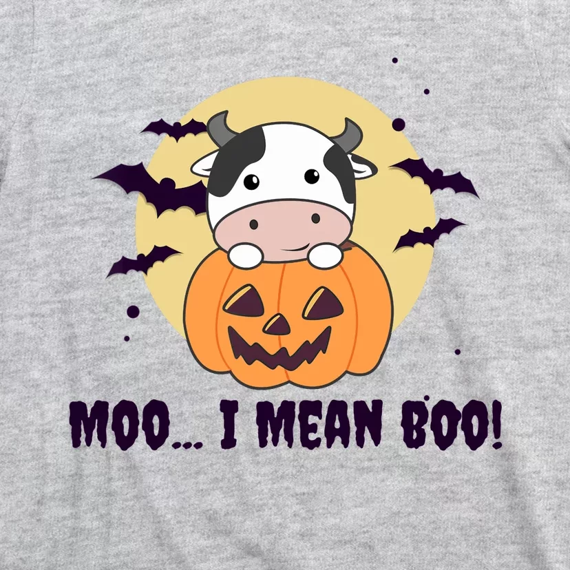 Moo I Mean Boo Cute Kawaii Halloween Cow Ghost T-Shirt