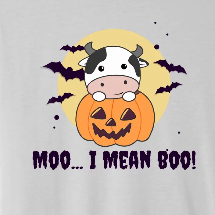 Moo I Mean Boo Cute Kawaii Halloween Cow Ghost ChromaSoft Performance T-Shirt