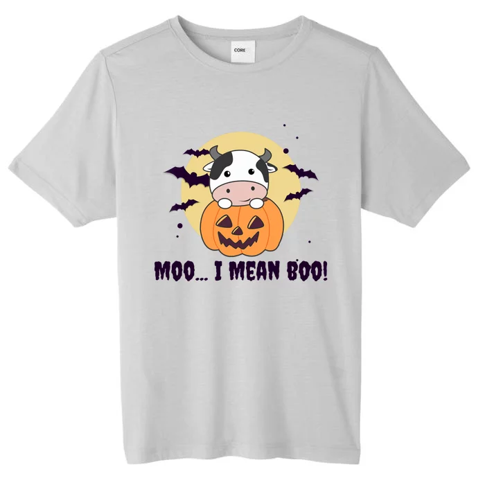 Moo I Mean Boo Cute Kawaii Halloween Cow Ghost ChromaSoft Performance T-Shirt