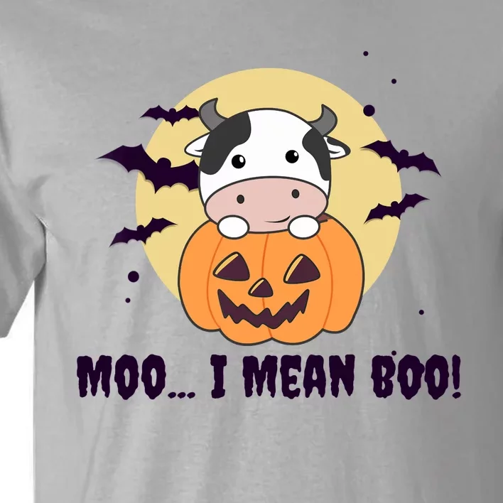 Moo I Mean Boo Cute Kawaii Halloween Cow Ghost Tall T-Shirt