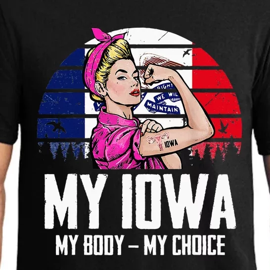 My Iowa My Body My Choice Iowa Flag Feminist Pajama Set