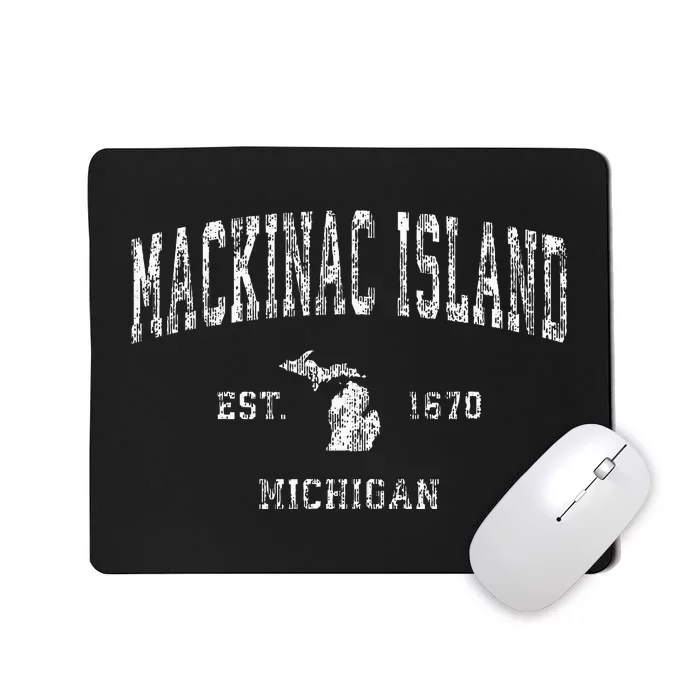 Mackinac Island Michigan Mi Vintage Athletic Sports Design Mousepad