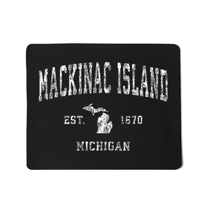 Mackinac Island Michigan Mi Vintage Athletic Sports Design Mousepad