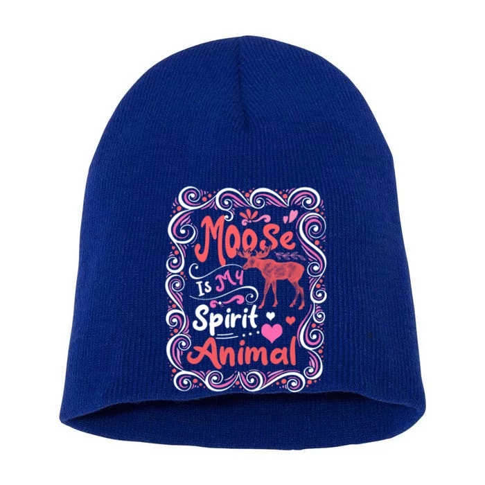 Moose Is My Spirit Animal Christmas Thanksgiving Gift Short Acrylic Beanie