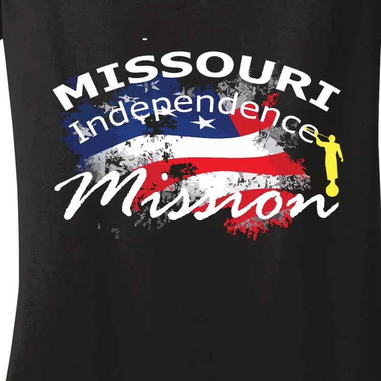 Missouri Independence Mormon Lds Mission Missionary Gift Women's V-Neck T-Shirt