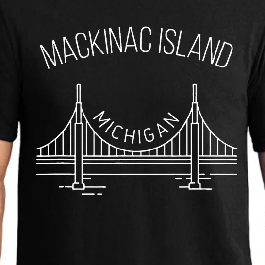 Mackinac Island Michigan With Bridge Weekend Travel Pajama Set