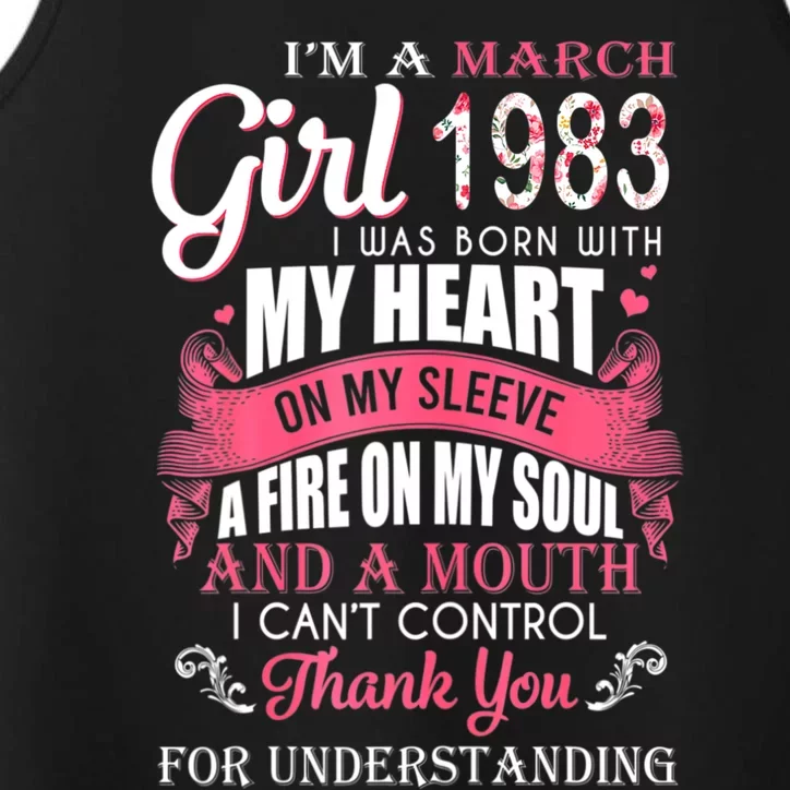 Made In March 1983 40 Years Being Awesome 40th Birthday Performance Tank