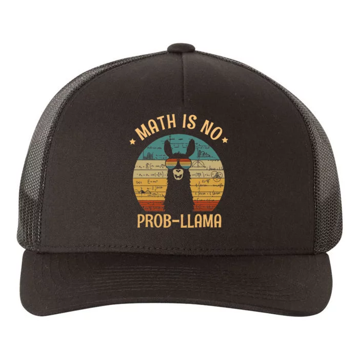 Math Is No Prob Llama Funny Teacher Yupoong Adult 5-Panel Trucker Hat