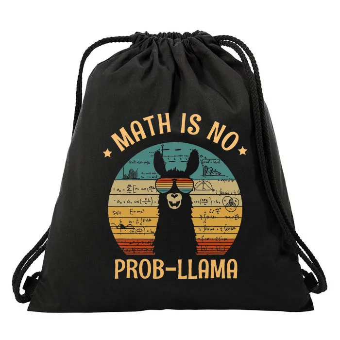 Math Is No Prob Llama Funny Teacher Drawstring Bag