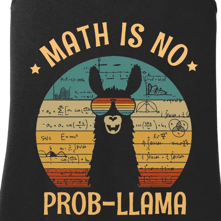 Math Is No Prob Llama Funny Teacher Ladies Essential Tank