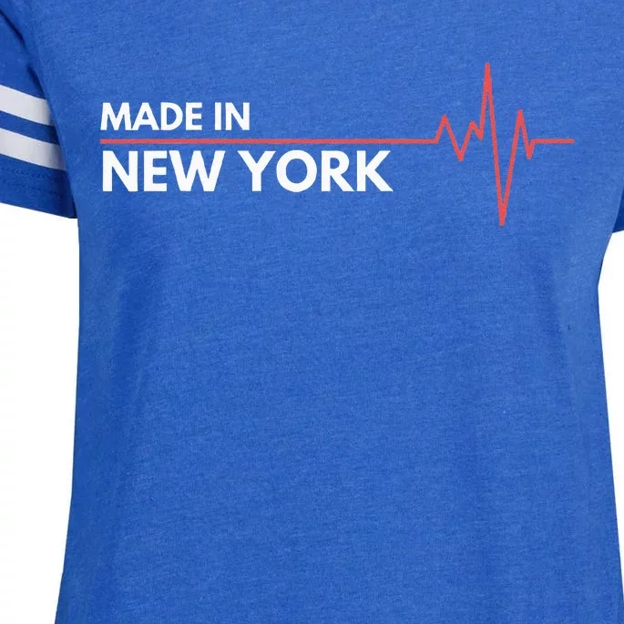 Made In New York City New York State USA City Of Birth Enza Ladies Jersey Football T-Shirt