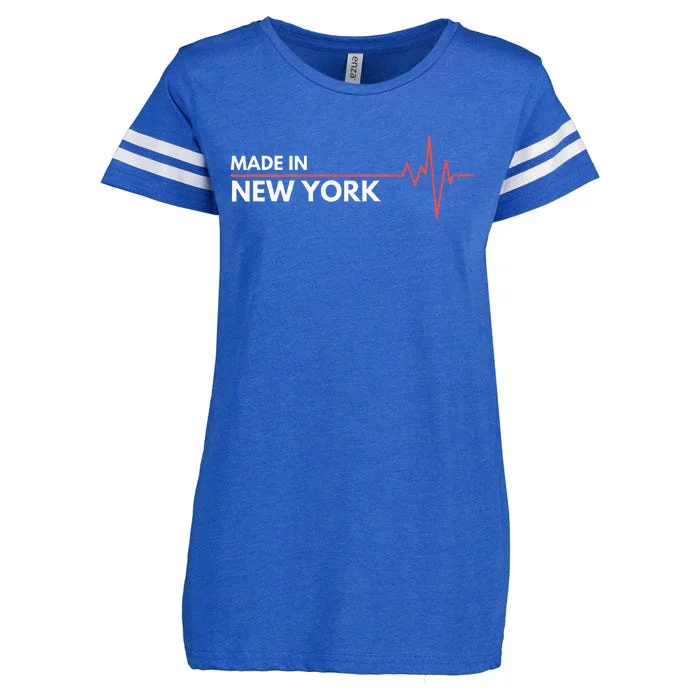 Made In New York City New York State USA City Of Birth Enza Ladies Jersey Football T-Shirt