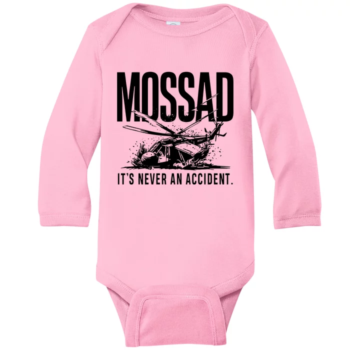 Mossad ItS Never An Accident Baby Long Sleeve Bodysuit