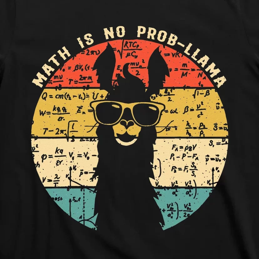 Math is No ProbLlama Math Llama Teacher T-Shirt