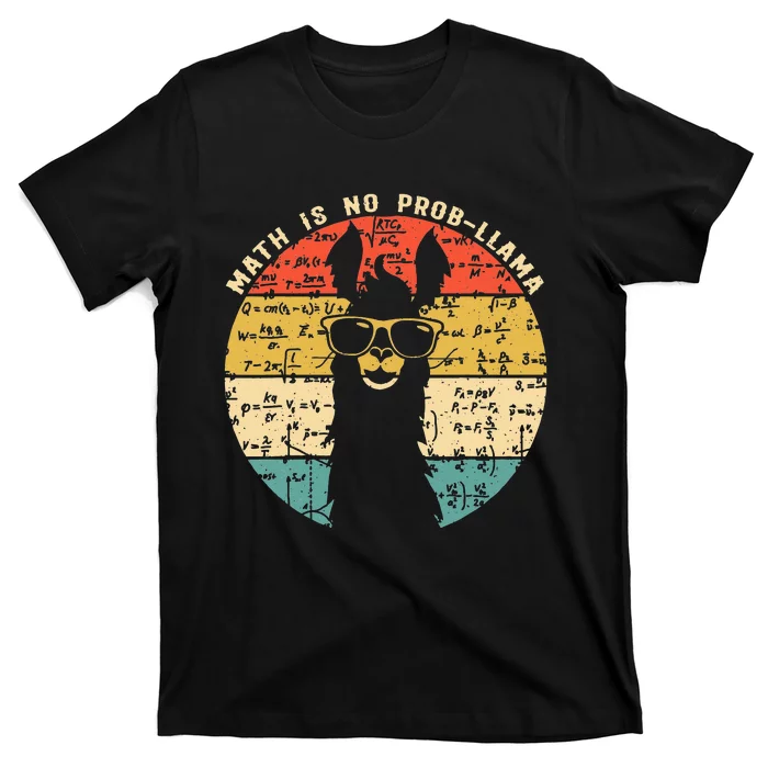 Math is No ProbLlama Math Llama Teacher T-Shirt