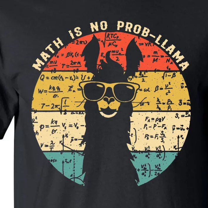 Math is No ProbLlama Math Llama Teacher Tall T-Shirt