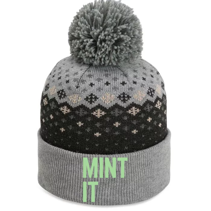 Mint It NFT Funny Crypto Currency The Baniff Cuffed Pom Beanie