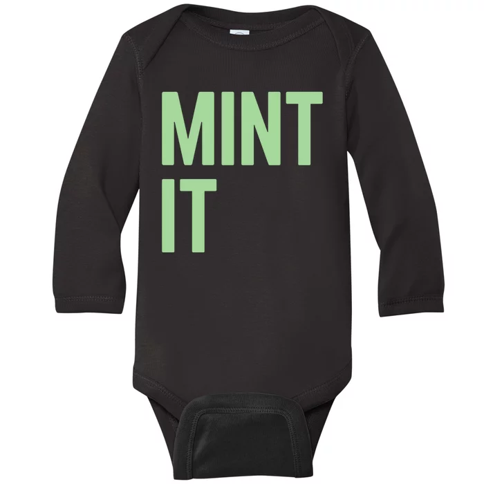 Mint It NFT Funny Crypto Currency Baby Long Sleeve Bodysuit