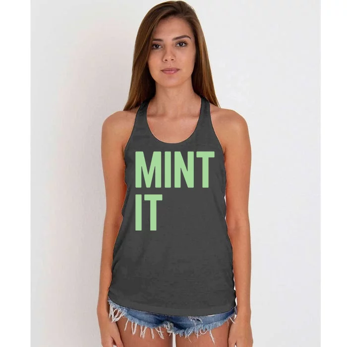 Mint It NFT Funny Crypto Currency Women's Knotted Racerback Tank