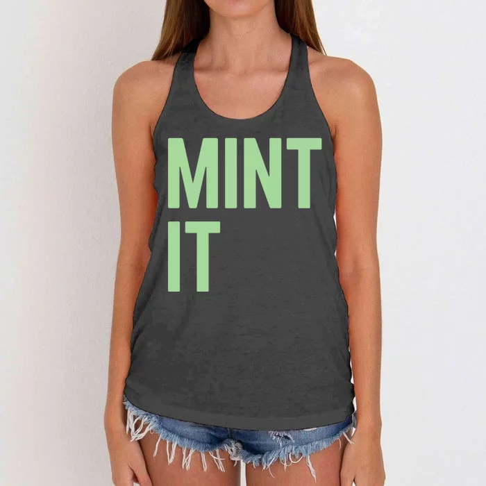 Mint It NFT Funny Crypto Currency Women's Knotted Racerback Tank