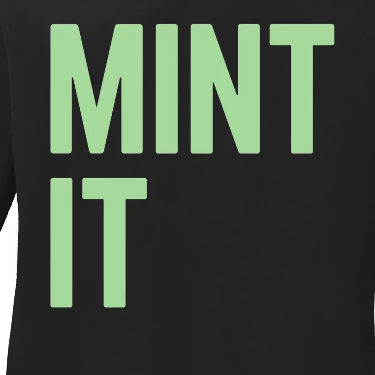 Mint It NFT Funny Crypto Currency Ladies Long Sleeve Shirt