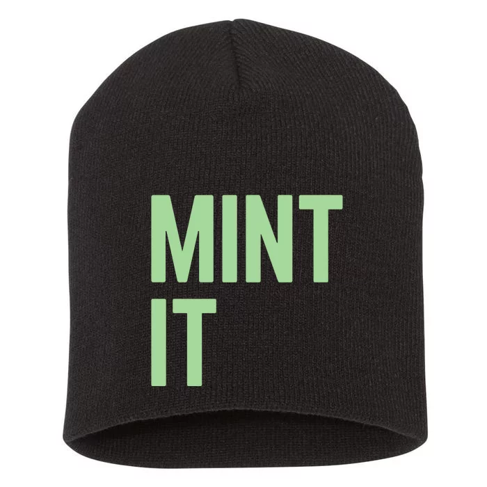 Mint It NFT Funny Crypto Currency Short Acrylic Beanie