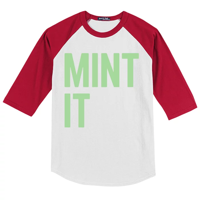 Mint It NFT Funny Crypto Currency Kids Colorblock Raglan Jersey