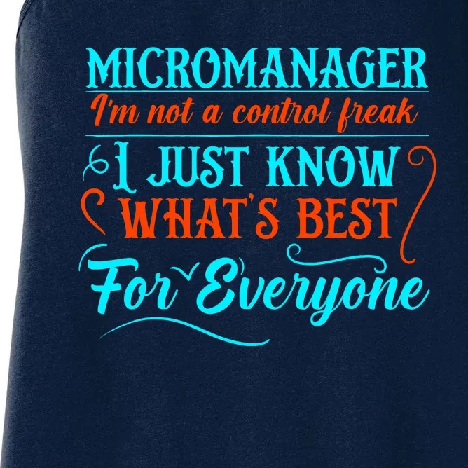 Micromanager IM Not A Control Freak Funny Supervisor Women's Racerback Tank