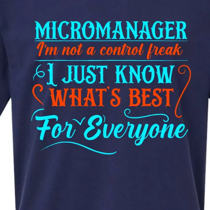 Micromanager IM Not A Control Freak Funny Supervisor Sueded Cloud Jersey T-Shirt