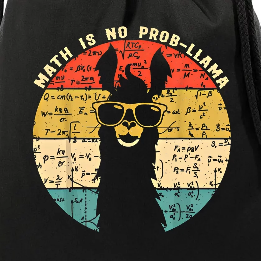 Math Is No Probllama Math Llama Teacher Graphic Plus Size Gift Drawstring Bag