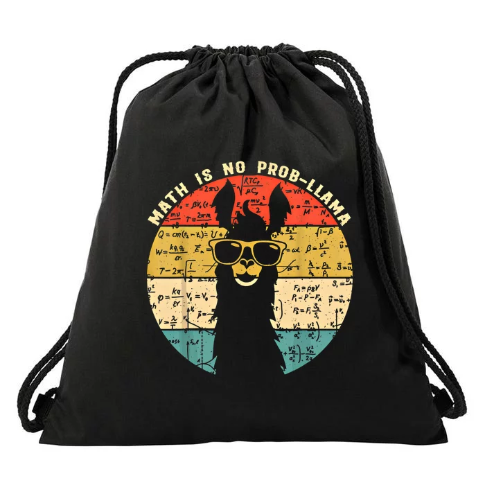 Math Is No Probllama Math Llama Teacher Graphic Plus Size Gift Drawstring Bag