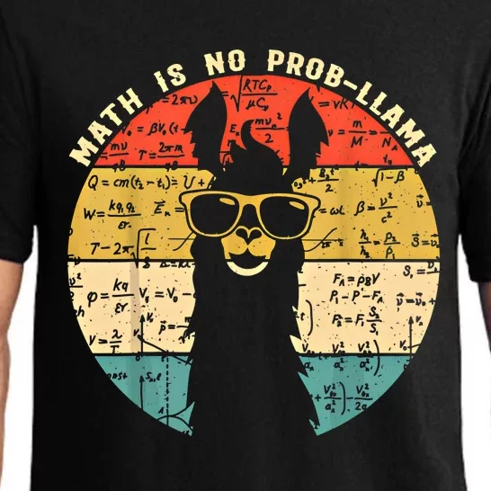 Math Is No Probllama Math Llama Teacher Graphic Plus Size Gift Pajama Set