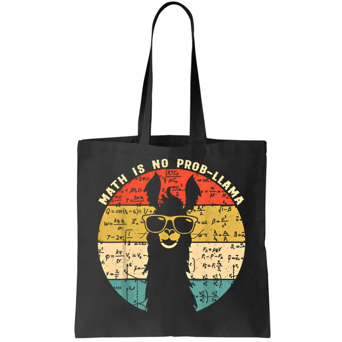 Math Is No Probllama Math Llama Teacher Graphic Plus Size Gift Tote Bag