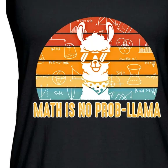 Math Is No Probllama Math Liama Math Teacher High School Meaningful Gift Ladies Essential Flowy Tank