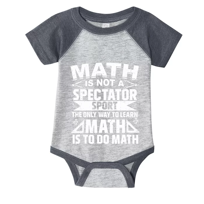 Math Is Not A Spectator Sport Mathematician Math Teacher Infant Baby Jersey Bodysuit