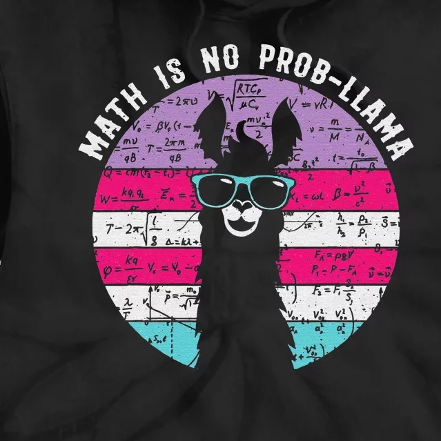 Math is No Prob-Llama Math Llama Teacher Tie Dye Hoodie