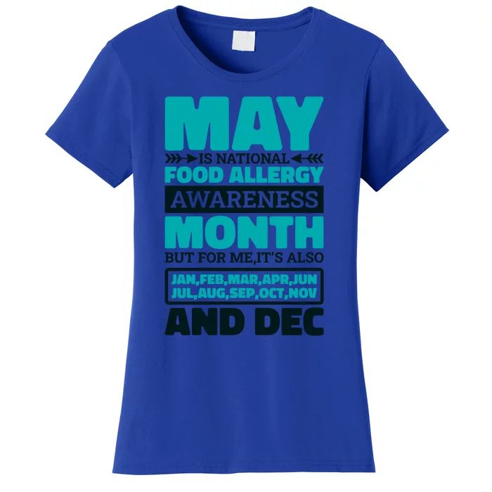 May Is National Food Allergy Awareness Month Food Allergies Gift Women's T-Shirt