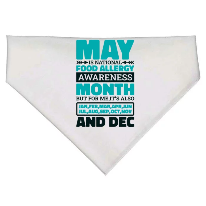 May Is National Food Allergy Awareness Month Food Allergies Gift USA-Made Doggie Bandana