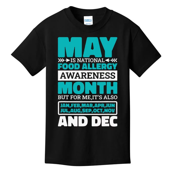 May Is National Food Allergy Awareness Month Food Allergies Kids T-Shirt