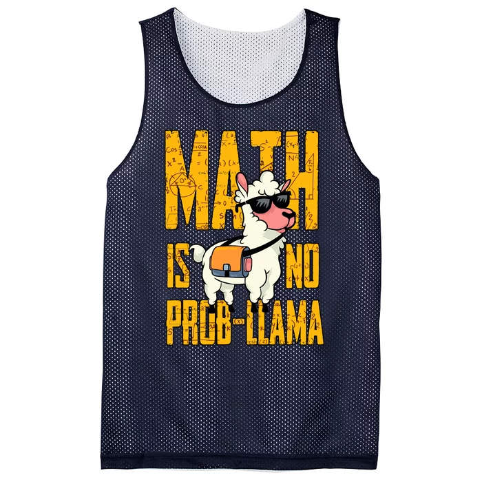 Math Is No Probllama Funny Math Mesh Reversible Basketball Jersey Tank