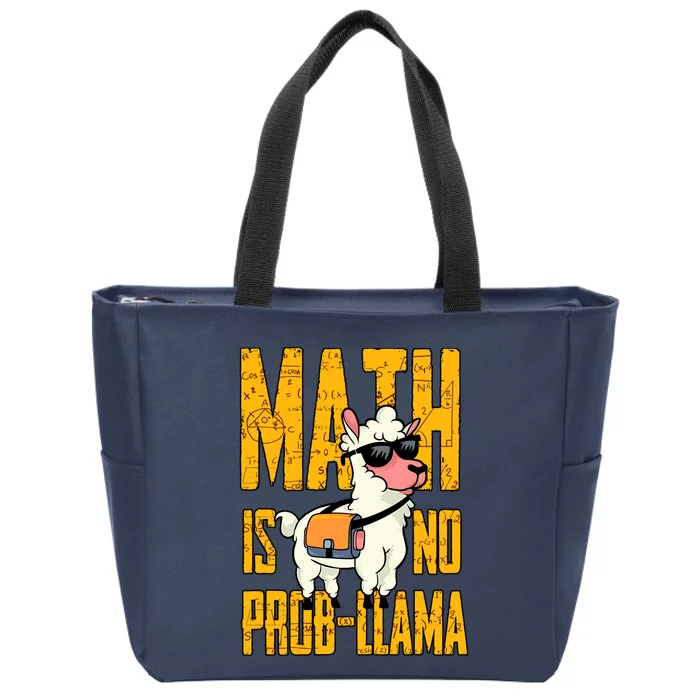 Math Is No Probllama Funny Math Zip Tote Bag