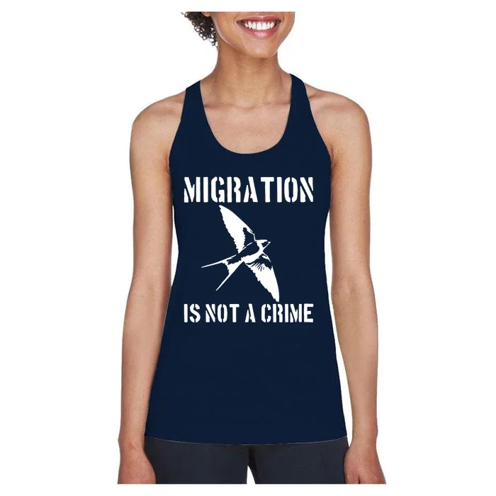 Migration Is Not A Crime Women's Racerback Tank