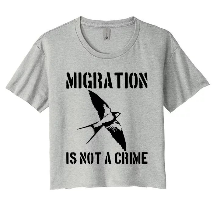 Migration Is Not A Crime Women's Crop Top Tee